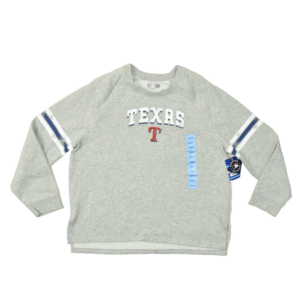 New Texas Rangers MLB Women's Pullover Sweater Gray L Campus Lifestyle NWT